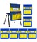 Carson Dellosa 6-Pack Yellow & Blue Chairback Buddy Pocket Chart Set, 15" x 19" Back of Chair School Supplies Pocket Organizer With Name Tag and 6 Chair Pockets for Classrooms, Classroom Organization